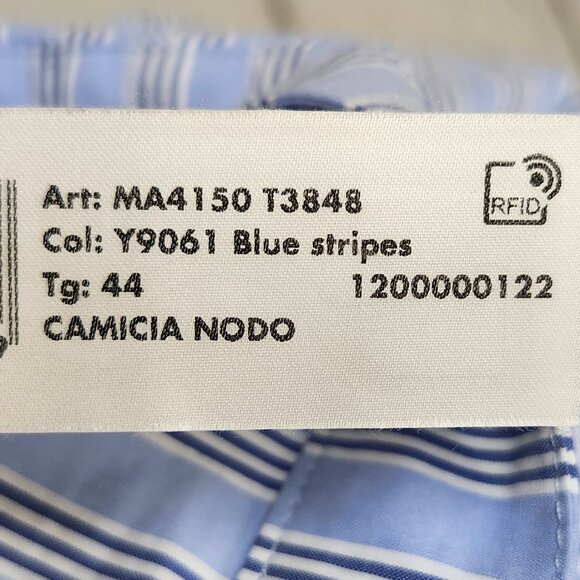 Liu Jo Women's Blue/White Striped Long Sleeved Shirt W/Elastic Knot Look Size 38 - Picture 9 of 12